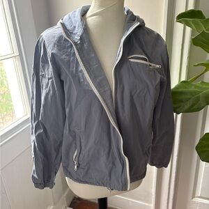 Brandy Melville Blue Zip-Up Jacket with Hood